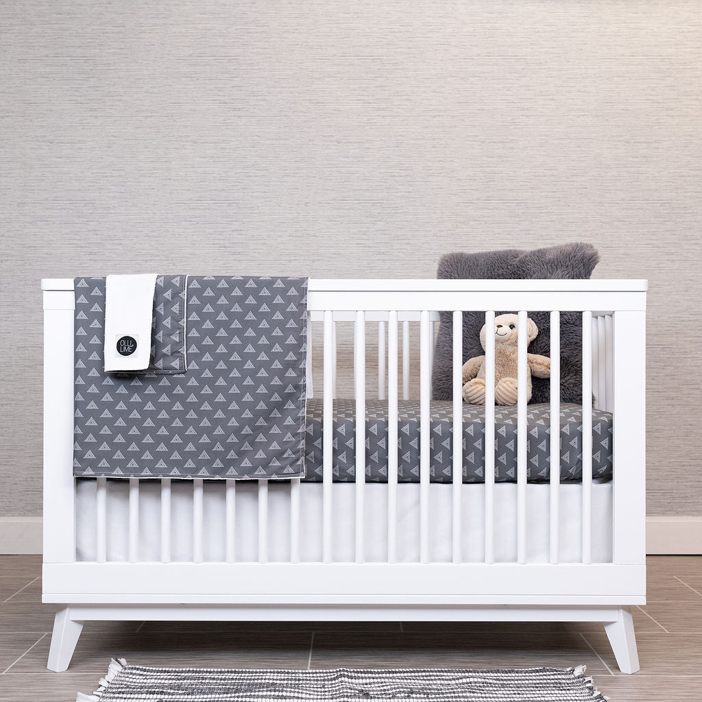 Grey and white crib bedding on sale