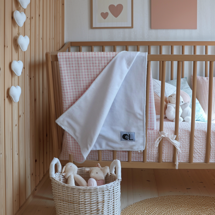 Pink Banners Marching Deluxe Crib Bedding Set