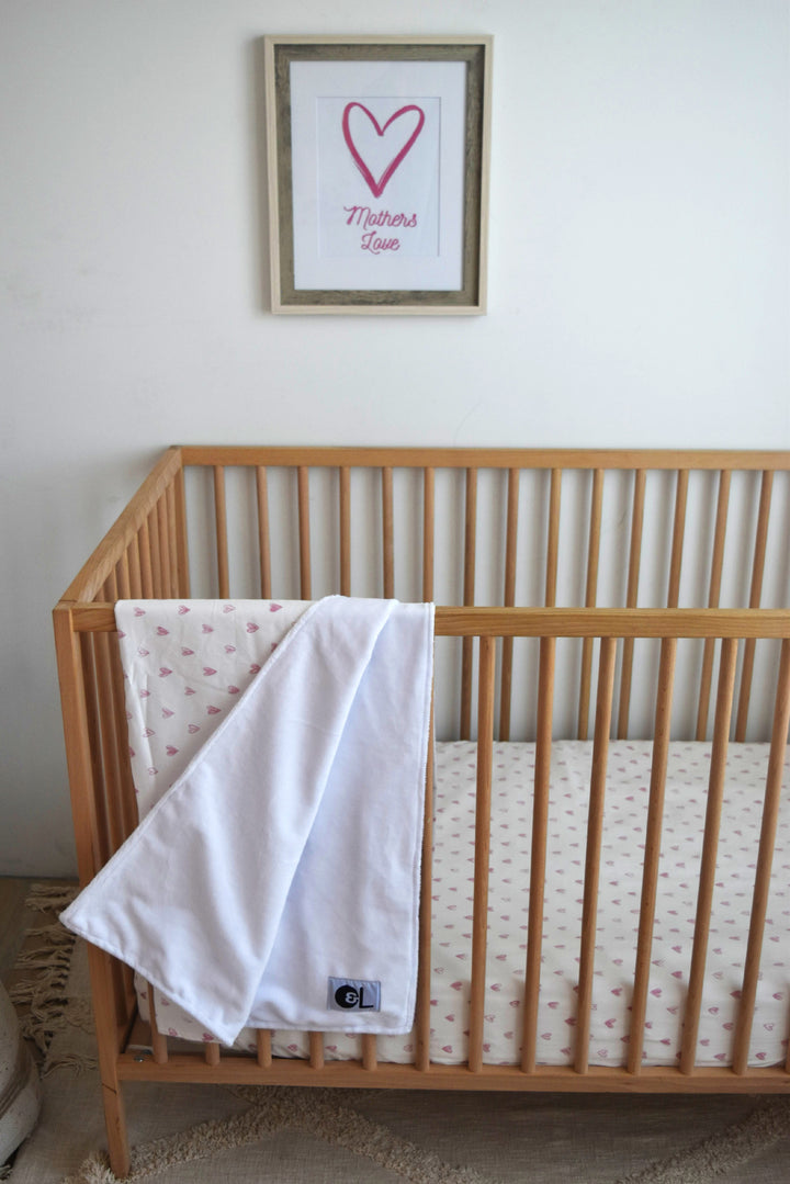 Rosé Heart Deluxe Crib Bedding Set