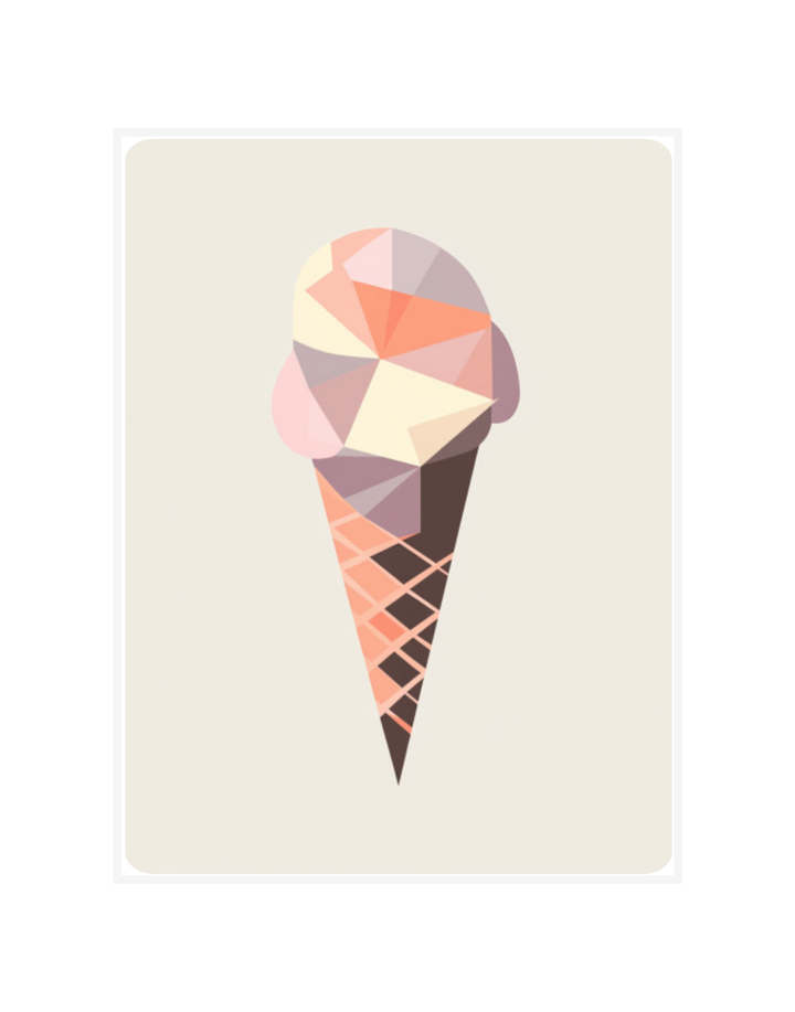 Strawberry Geometric Ice Cream